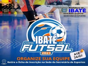Inscrições para Copa Amadora de Futsal de Ibaté encerram no dia 24 de julho