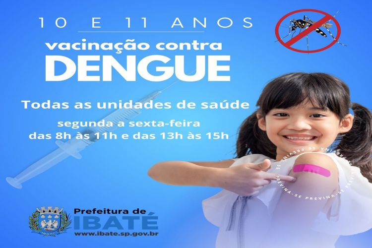 Vacinação contra dengue começa nesta terça-feira (18) em Ibaté