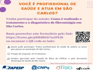 Pesquisa da UFSCar avalia diagnóstico e tratamento da fibromialgia em São Carlos