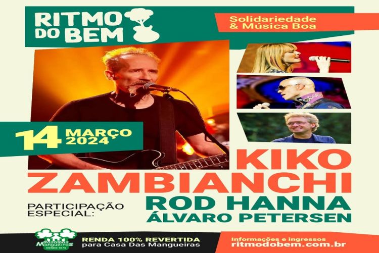 Ritmo do Bem promove show beneficente com Kiko Zambianchi e convidados especiais em prol da Casa das Mangueiras