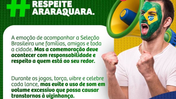 Jogos da Copa: Som alto e fogos com barulho podem gerar multa em Araraquara