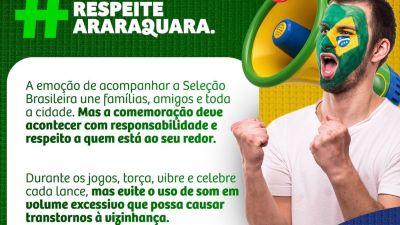 Jogos da Copa: Som alto e fogos com barulho podem gerar multa em Araraquara