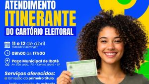 Atendimento itinerante do Cartório Eleitoral será realizado em Ibaté neste fim de semana
