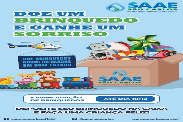 Saae lança segunda campanha de arrecadação de brinquedos