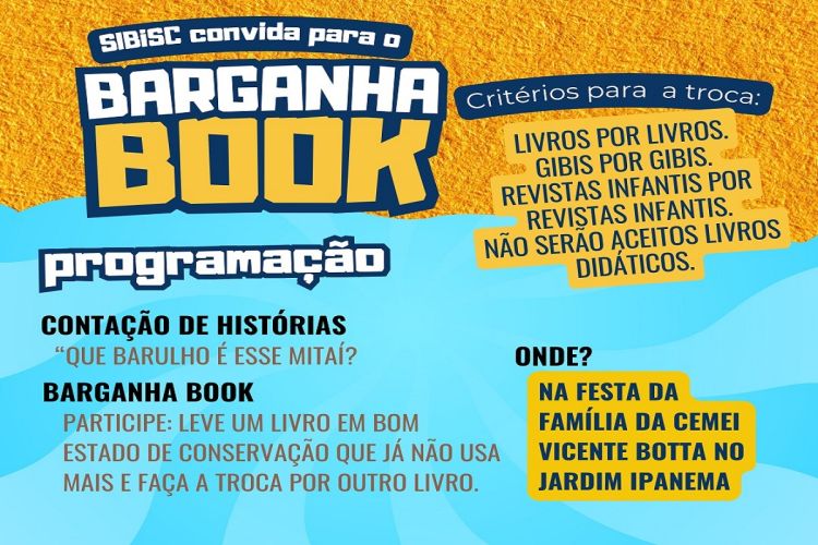 Cemei do Jardim Ipanema recebe Barganha Book neste sábado