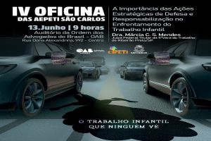 IV oficina das AEPETI São Carlos será realizada nesta quinta-feira