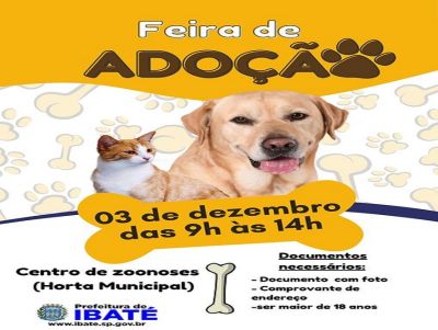 Centro de Controle de Zoonoses de Ibaté realiza feira de adoção neste sábado (03)