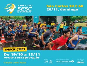 Etapa São Carlos do Circuito Sesc de Corridas acontecerá em novembro