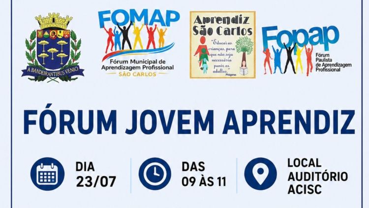 Fórum Jovem Aprendiz será realizado nesta quarta-feira em São Carlos
