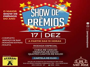 Paróquia São José realiza Show de Prêmios neste sábado (17)