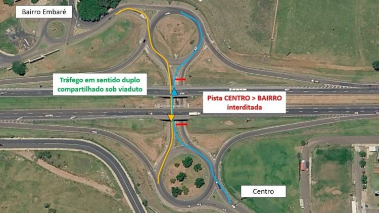 Tráfego sob viaduto terá mão dupla no sentido Embaré-Parque Fehr a partir de hoje
