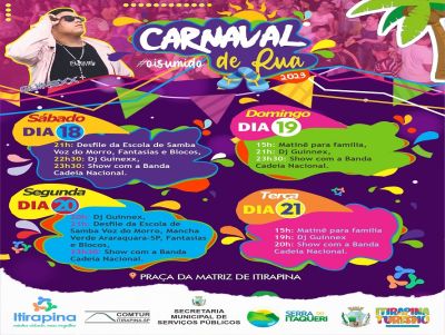 #OISUMIDO é o tema do carnaval 2023 em Itirapina