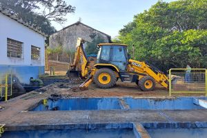 Saae realizou limpeza no centro de captação do Feijão