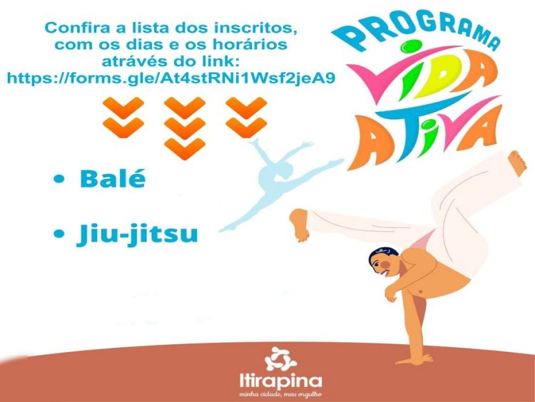 Prefeitura de Itirapina divulga lista de inscritos para Jiu-Jitsu e Balé