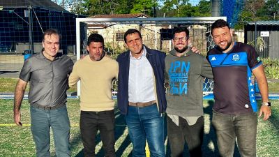 Gustavo Pozzi e André Rebello visitam local onde será realizada a 8° Edição da Copa Católica de Futebol