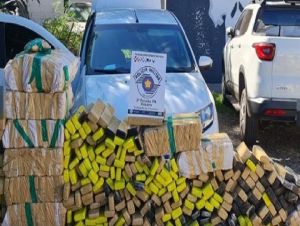 PM Rodoviária apreende quase 800 tijolos de maconha