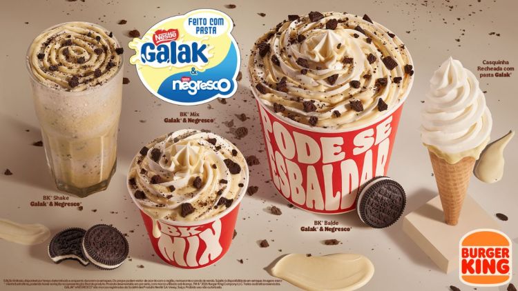 Burger King® apresenta linha de sobremesas em parceria inédita com pasta Galak® &amp; Negresco® da Nestlé®